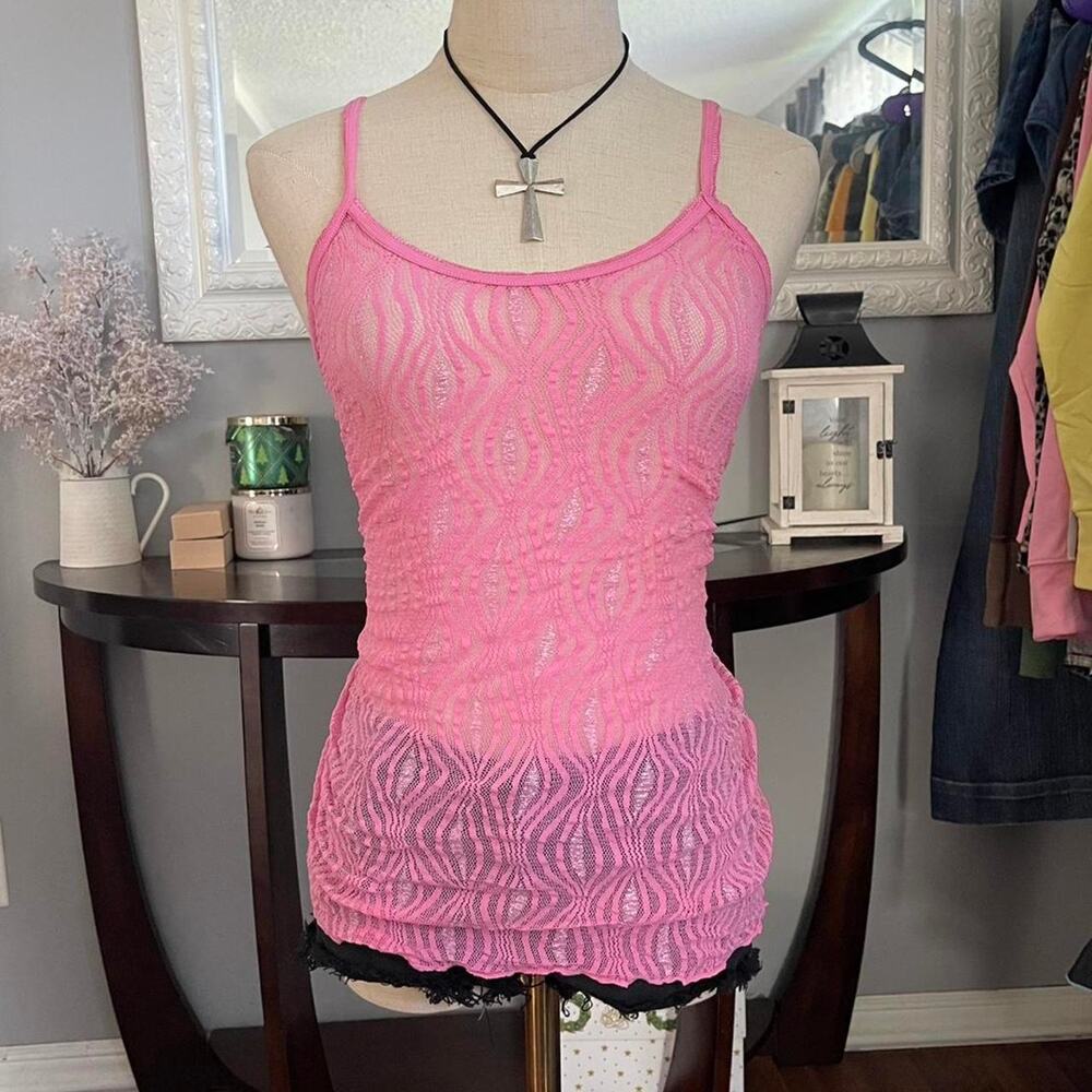 Pink lace cami